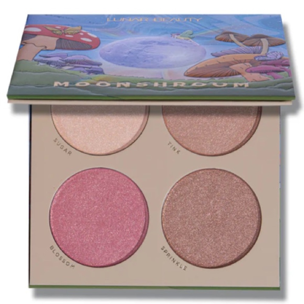 Lunar Beauty Moonshroom Highlighter Palette, 4 shades